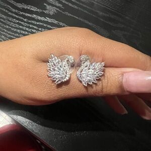 Elegant Silver Swan Earrings